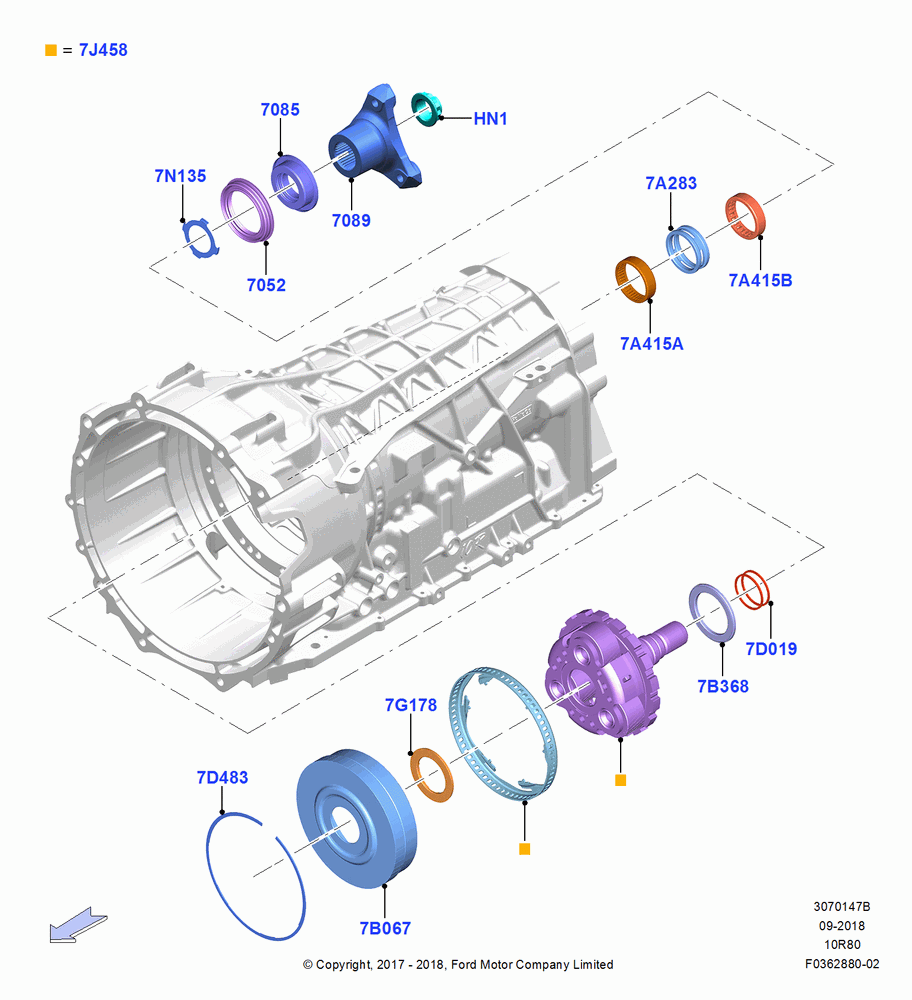 47B - Output Shafts, 2.3L EcoBoost, 10 Speed Auto Transmission (10R80), North American Markets; 02/OCT/2017