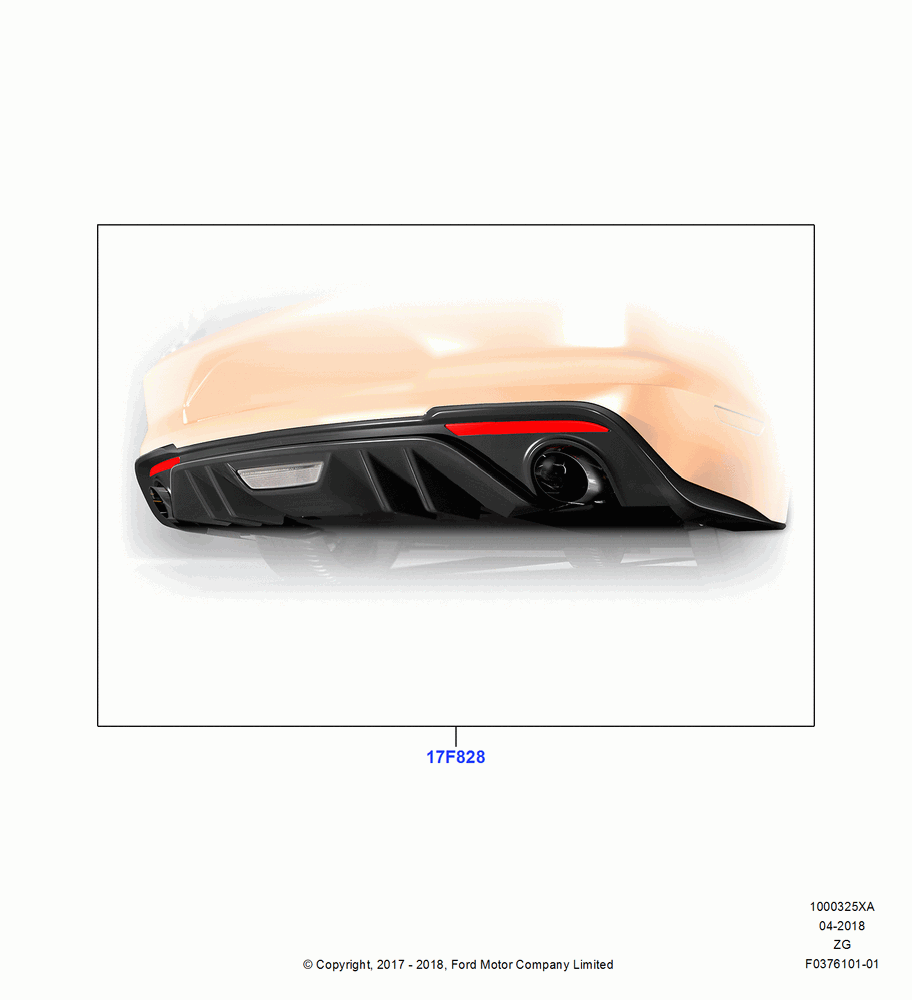 25XA - Body Dress Up Kits - Rear, North American Markets, Accessory, Fascia Diffuser; 02/OCT/2017