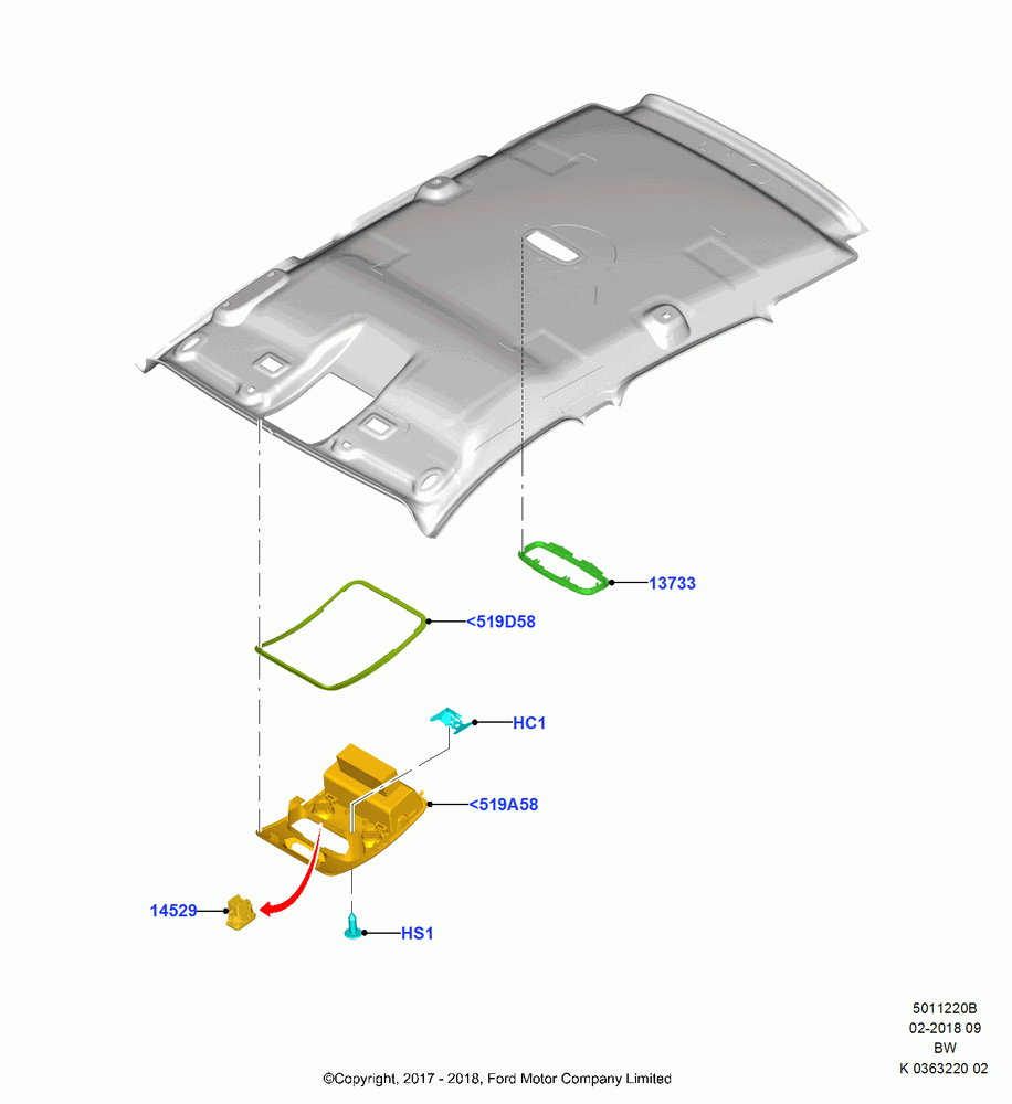 20B - Console - Overhead, Long Overhead Console - Design B, With Long Overhead Console Design A, (+)"ASM/FNA/GU/MEX/MPS/SN/PR/VIR"; 11/SEP/2017