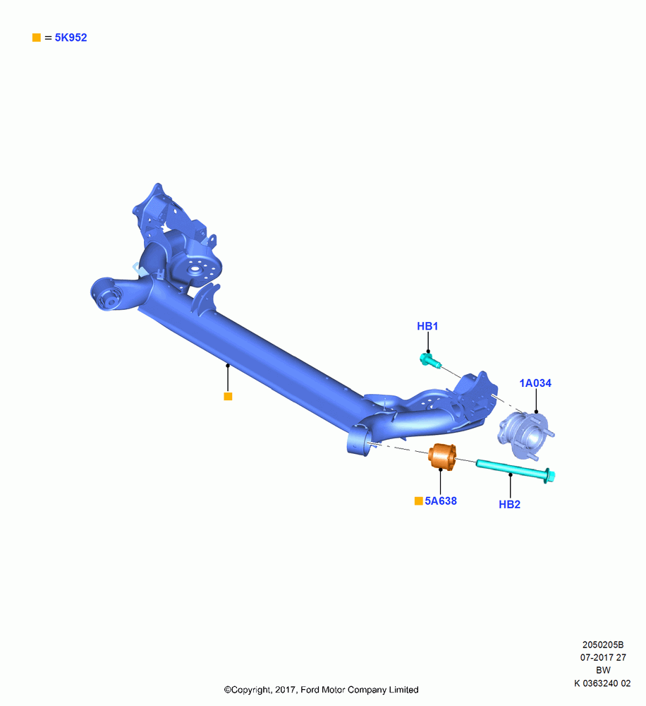 05B - Rear Axle, LHD 2WD (Front Wheel Drive), (+)"ASM/FNA/GU/MEX/MPS/SN/PR/VIR"; 11/SEP/2017