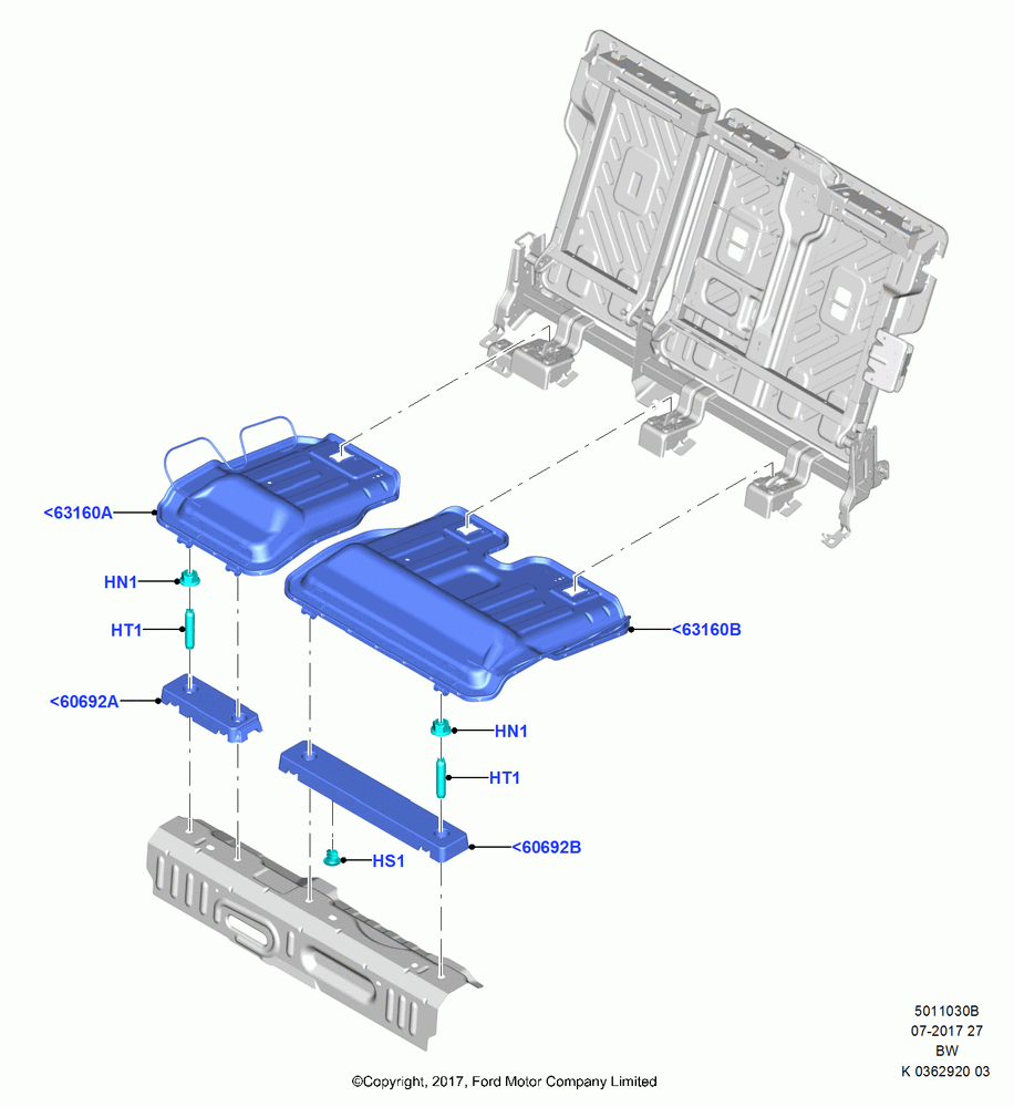 30B - Rear Seat Base, (+)"ASM/FNA/GU/MEX/MPS/SN/PR/VIR"; 11/SEP/2017