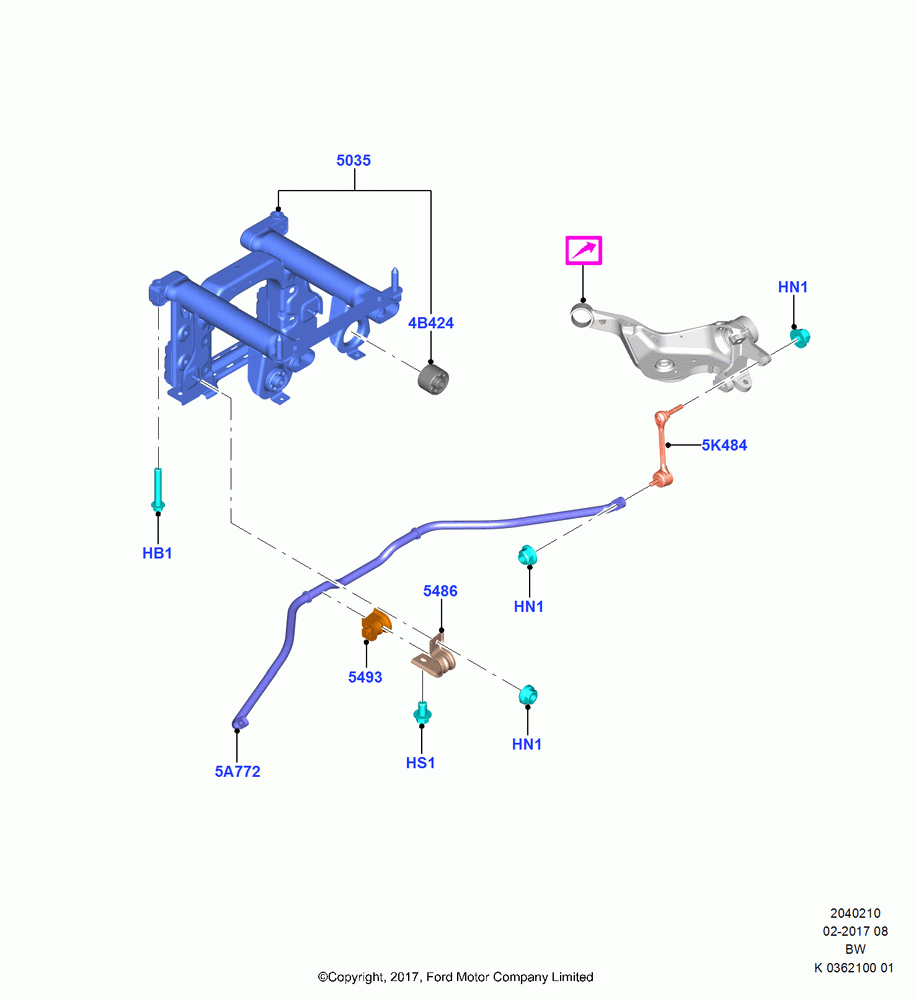 10 - Rear Cross Member & Stabilizer Bar, LHD 4WD (Part Time Drive), (+)"ASM/FNA/GU/MEX/MPS/SN/PR/VIR"; 11/SEP/2017