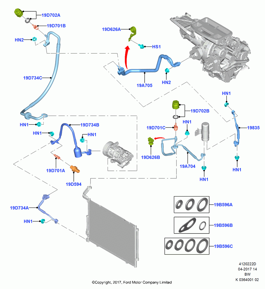 22D - Air Conditioning System, 1.0L EcoBoost 120PS/125PS/140PS, (+)"ASM/FNA/GU/MEX/MPS/SN/PR/VIR"; 11/SEP/2017