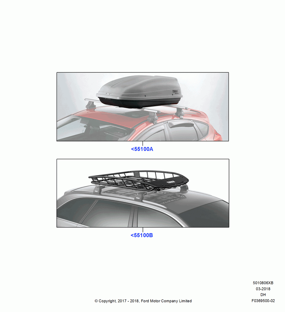 06XB - Accessory Roof Rack Mounting Kits, Cargo Basket, Cargo Box; 31/JAN/2011-04/MAY/2018