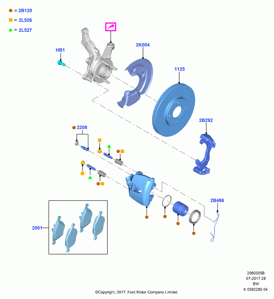 05B - Front Brake Discs and Calipers, (+)"ASM/FNA/GU/MEX/MPS/SN/PR/VIR"; 11/SEP/2017