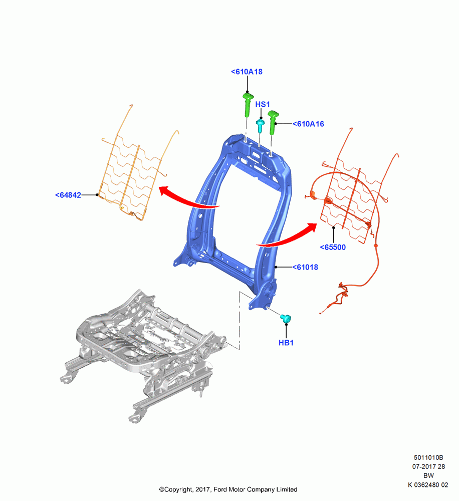 10B - Front Seat Back, (+)"ASM/FNA/GU/MEX/MPS/SN/PR/VIR"; 11/SEP/2017