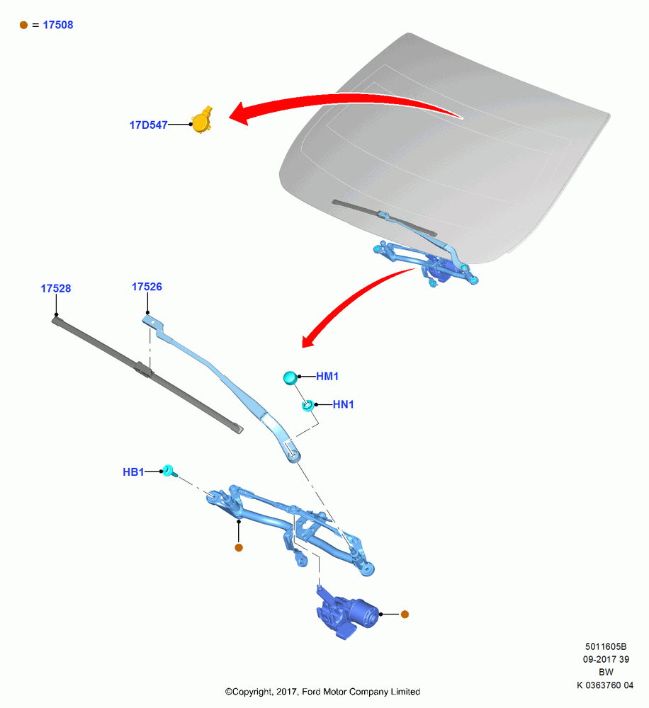 05B - Windshield Wiper, (+)"ASM/FNA/GU/MEX/MPS/SN/PR/VIR"; 11/SEP/2017