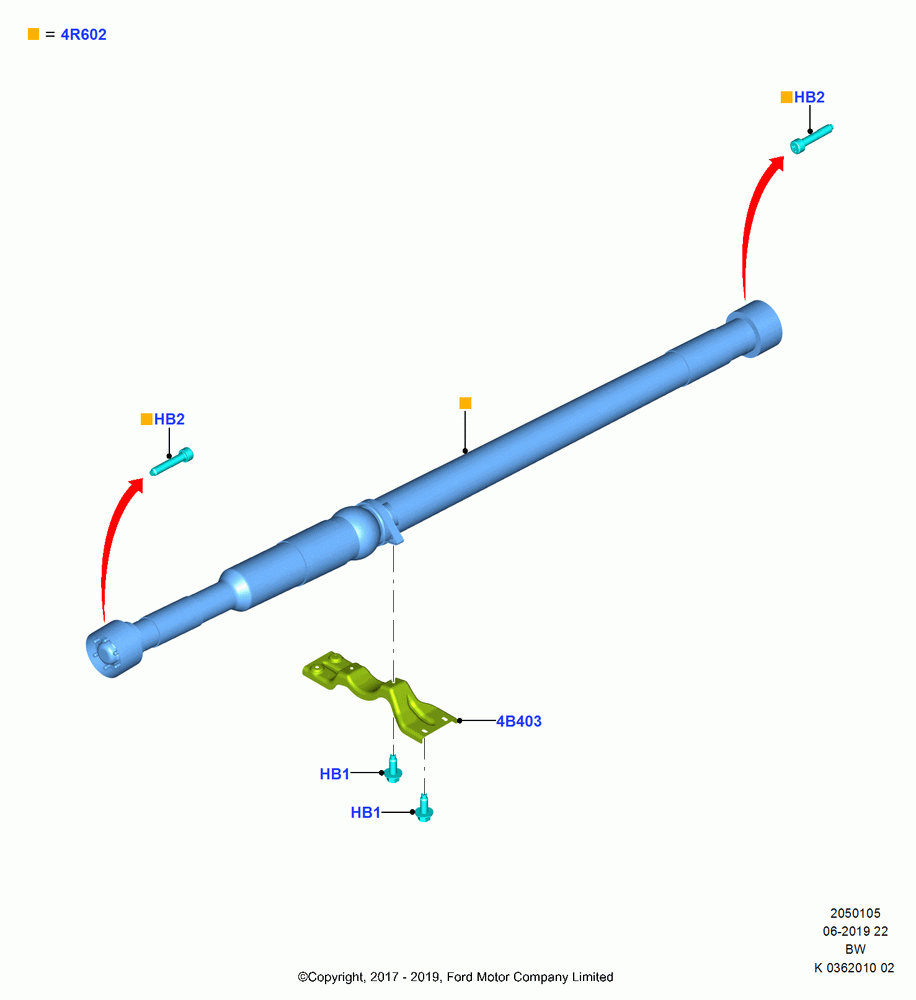 05 - Drive Shaft - Rear Axle Drive, LHD 4WD (Part Time Drive), (+)"ASM/FNA/GU/MEX/MPS/SN/PR/VIR"; 11/SEP/2017