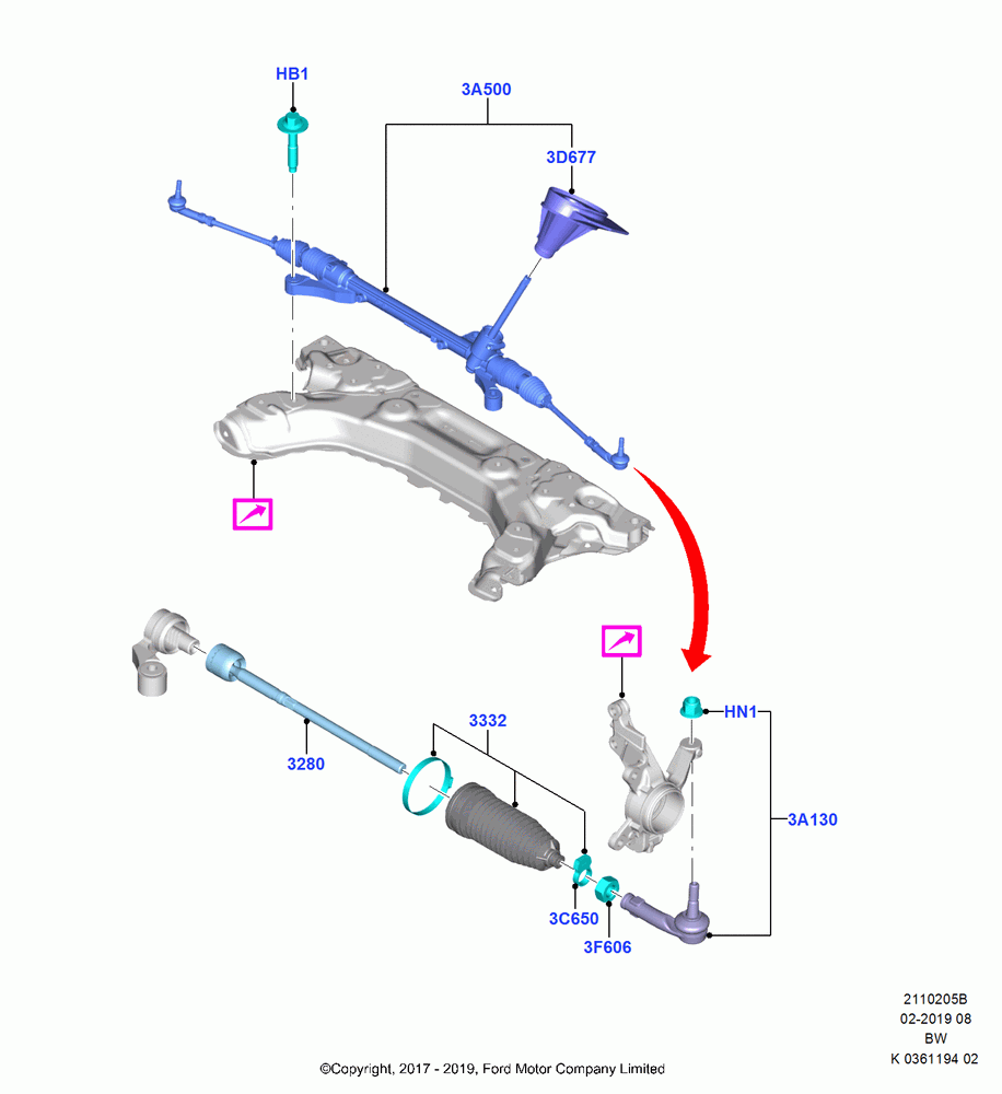 05B - Steering Gear, (+)"ASM/FNA/GU/MEX/MPS/SN/PR/VIR"; 11/SEP/2017