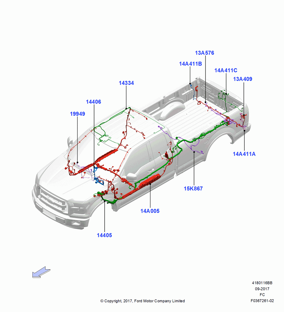 16BB - Wiring - Body And Roof Console, Super Cab; 26/SEP/2016-22/OCT/2018