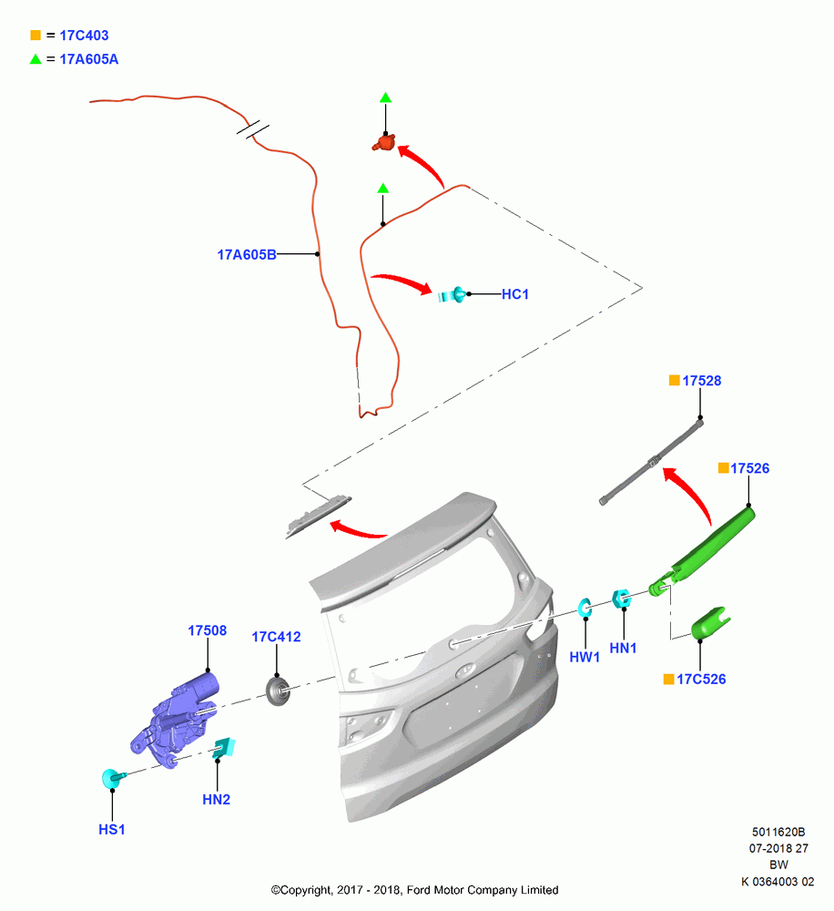 20B - Rear Window Wiper and Washer, (+)"ASM/FNA/GU/MEX/MPS/SN/PR/VIR"; 11/SEP/2017