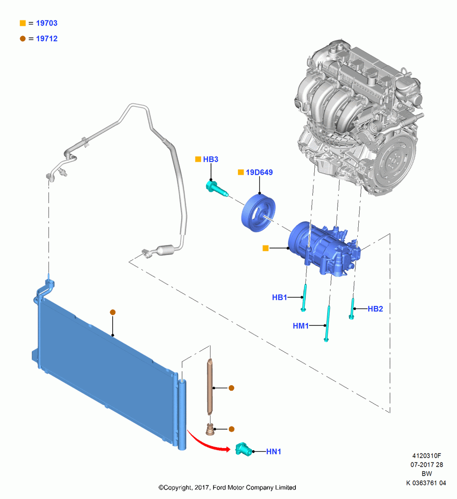 10F - Air Conditioning Condensr/Compressr, 2.0L TIVCT DI NA I4, (+)"ASM/FNA/GU/MEX/MPS/SN/PR/VIR"; 11/SEP/2017