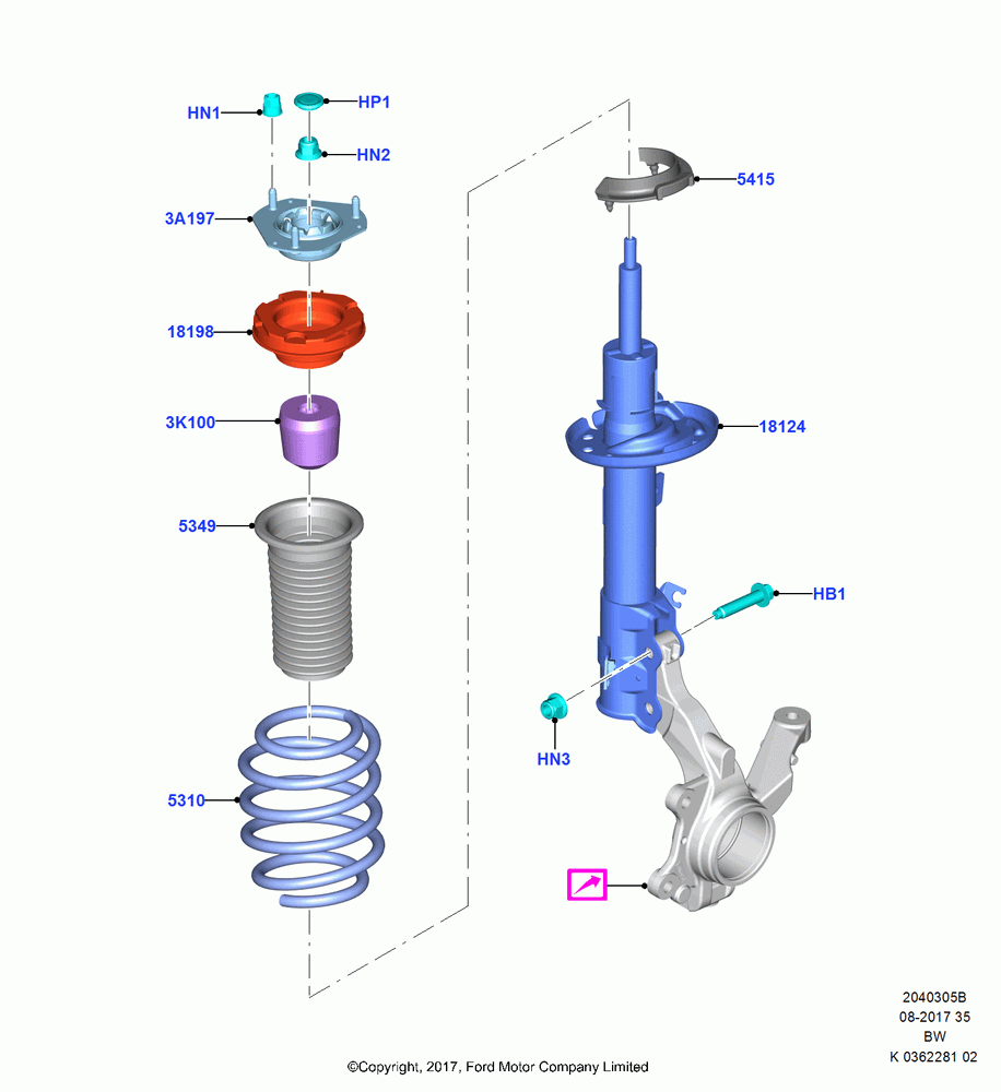 05B - Front Suspension Struts and Springs, (+)"ASM/FNA/GU/MEX/MPS/SN/PR/VIR"; 11/SEP/2017