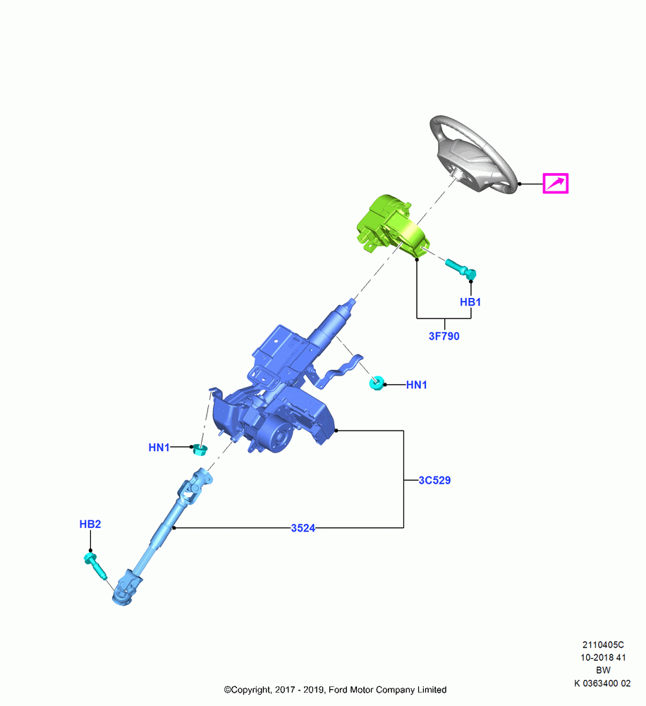 05C - Steering Column, Keyless Entry/Start - Passive, (+)"ASM/FNA/GU/MEX/MPS/SN/PR/VIR"; 11/SEP/2017