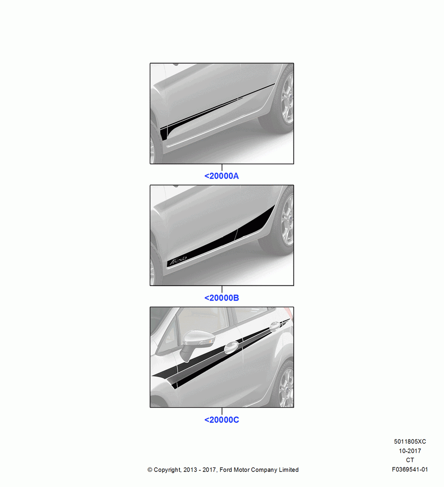 05XC - Stripe Decals, Accessory, Lower Side Stripe Kit, Upper Side Stripe Kit, Lower Side Blade Stripe Kit; 29/APR/2013-01/AUG/2019