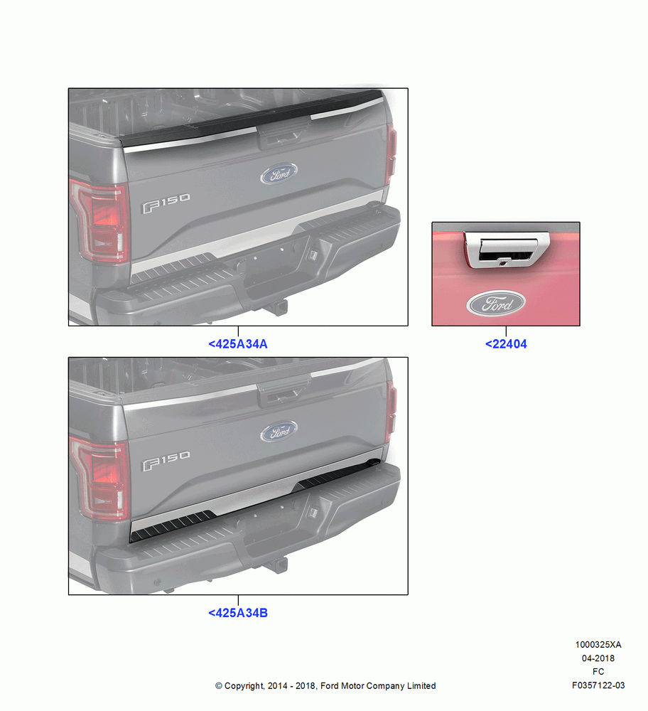 25XA - Body Dress Up Kits - Rear, (+) North American Markets, Accessory, Chrome Rear Kits; 20/OCT/2014-17/JUL/2017