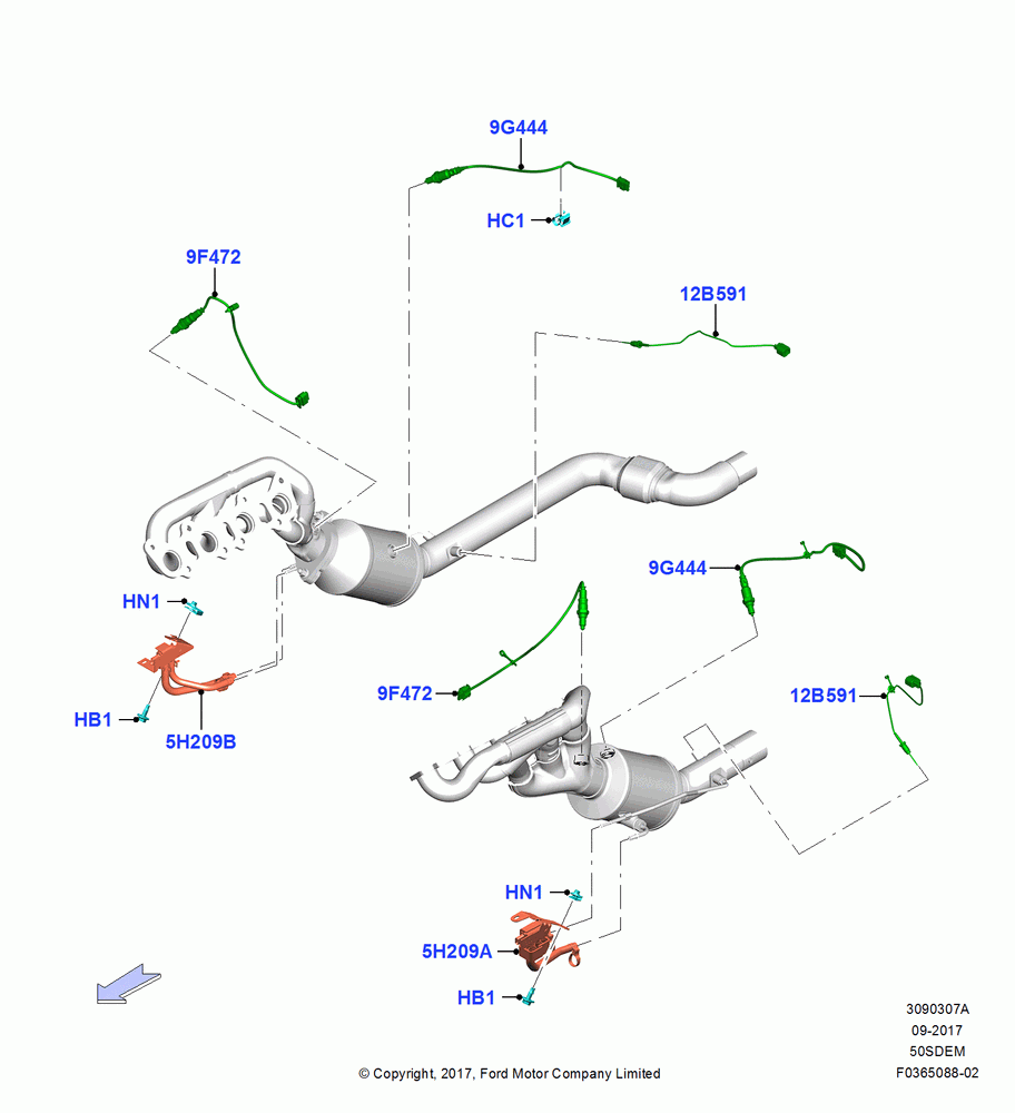 Exhaust Modules And Sensors, 5.0L V8 32V DOHC EFI Modular, MOD 5.0L-4V DOHC SEFI NA, Stage 6.2 Emissions