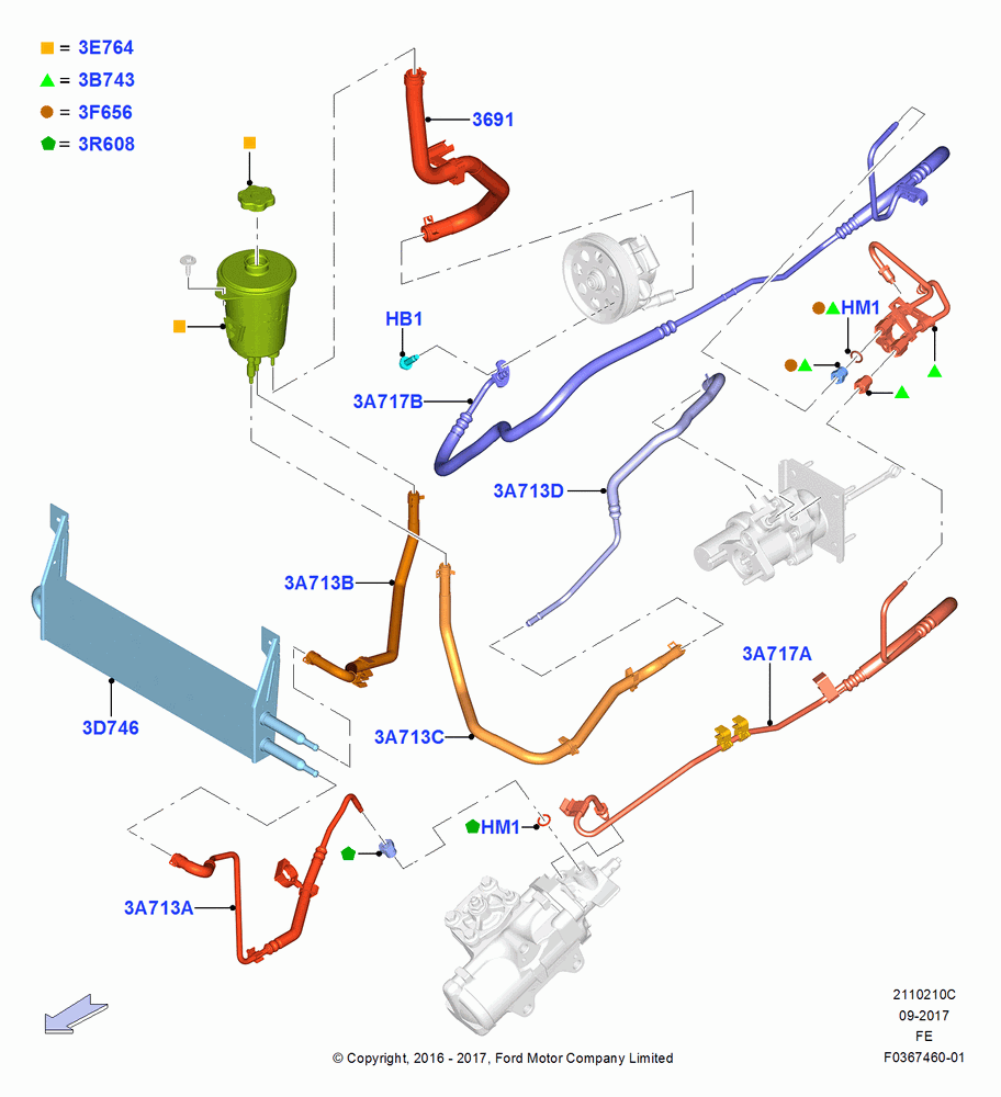 Supply & Return Hoses - Power Strg, 6.8L Gas EFI V10, With 4 Wheel Disc Brake Hydro-Boost