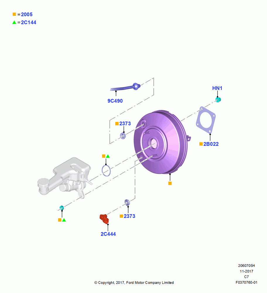 05H - Brake Booster, 2.5L Duratec (110kW/150PS), 1.5L GTDI I4, 2.5L Duratec FFV (125kW/170PS), 2.0L EcoBoost (240PS); 04/APR/2016