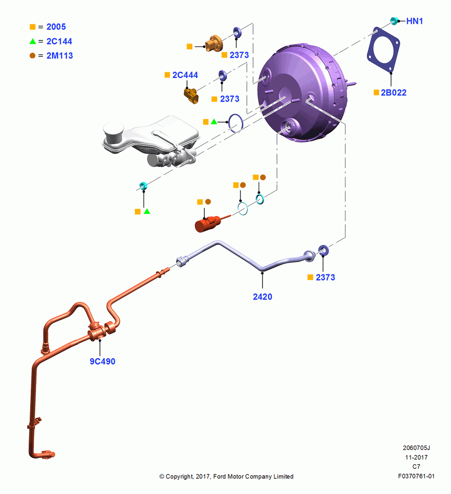 05J - Brake Booster, 2.0L Duratec Hybrid (130kW); 04/APR/2016