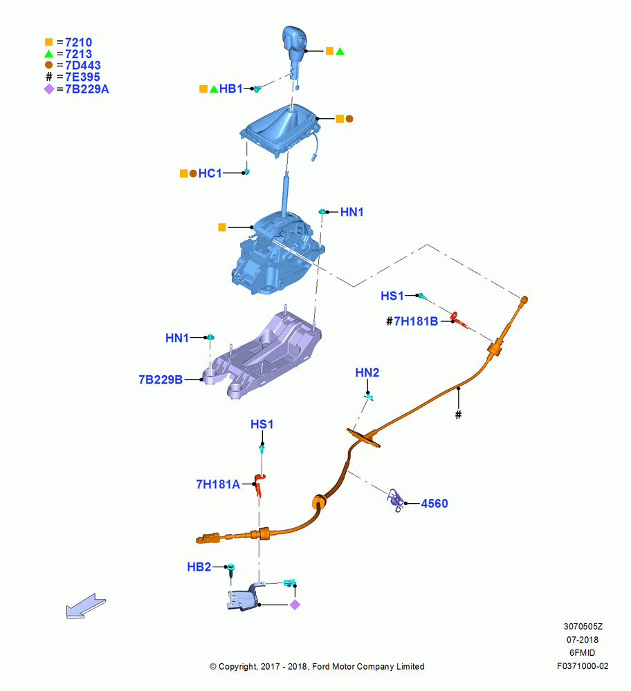 05Z - Gear Change-Automatic Transmission, 6 Speed Auto Trans 6F Mid-Range, Hermosillo Plant Build; 15/JUN/2013-04/APR/2016