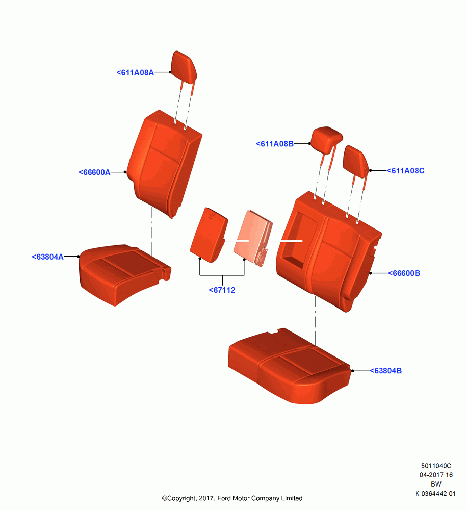 40C - Rear Seat Covers, (+)"ASM/FNA/GU/MEX/MPS/SN/PR/VIR"; 11/SEP/2017