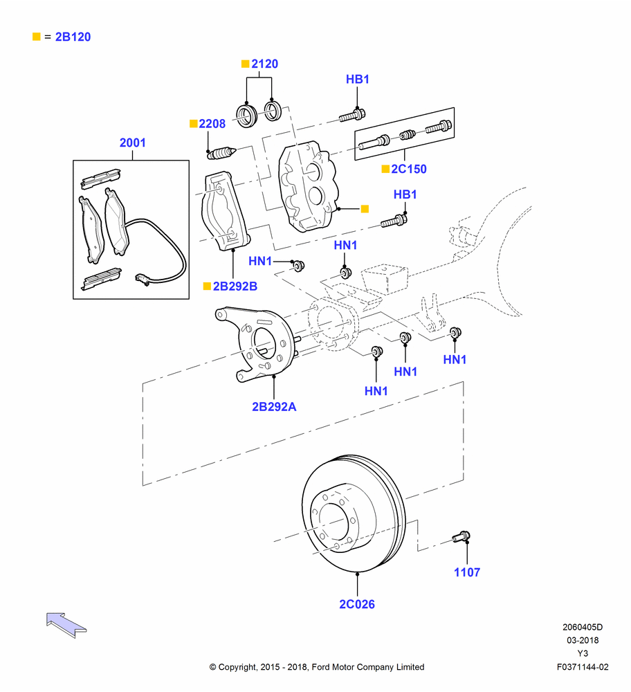 Rear Brake Discs and Calipers, 20,500 LB. GVW, 22000 LB. GVW