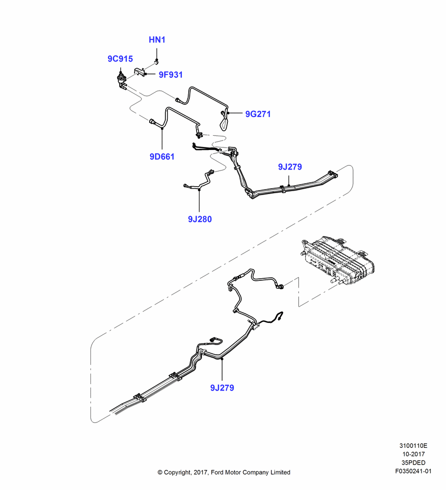 10E - Fuel Lines, 3.5L 4V DOHC VCT SMPI V6 Gas, LHD 4WD (FTD); 04/FEB/2009-29/JUL/2012