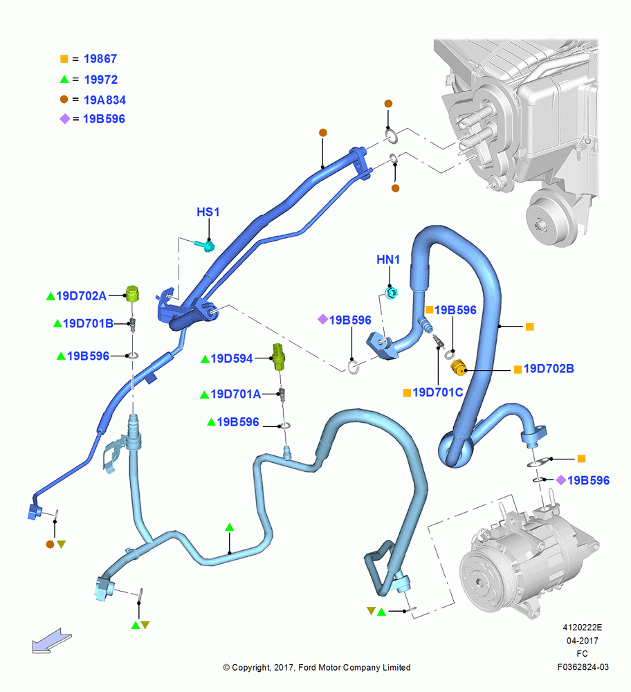 22E - Air Conditioning System, 3.0L 4V DOHC V6 TC DSL-LION B; 26/FEB/2018