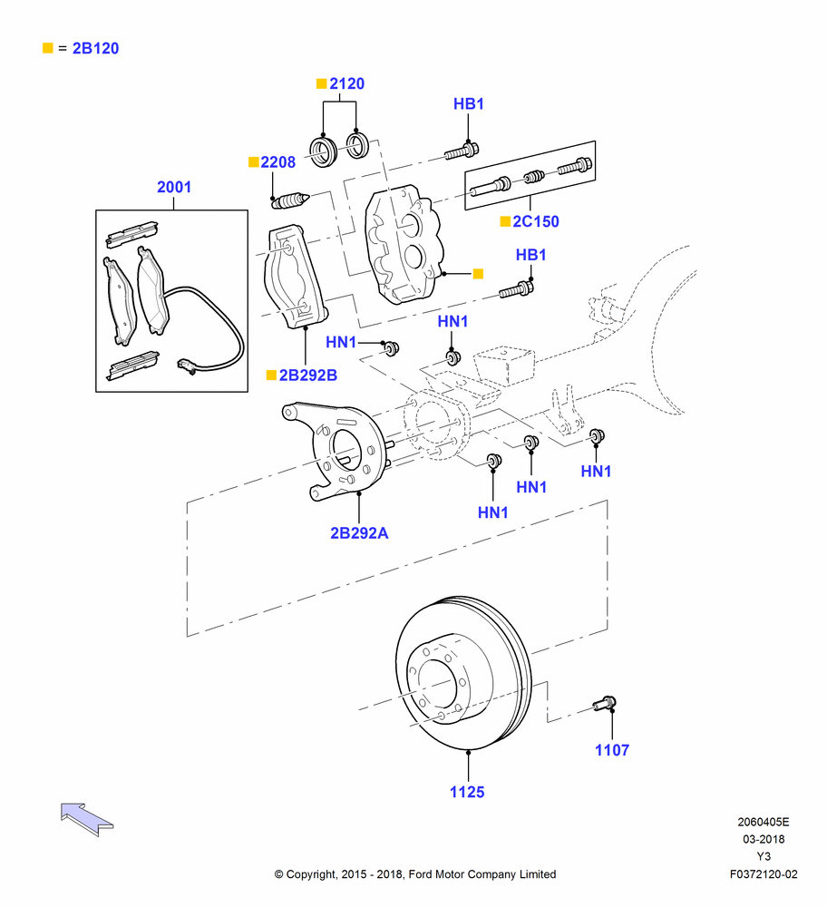 Rear Brake Discs and Calipers, 16,000 LB. GVW, 18,000 LB. GVW, 19,500 LB. GVW