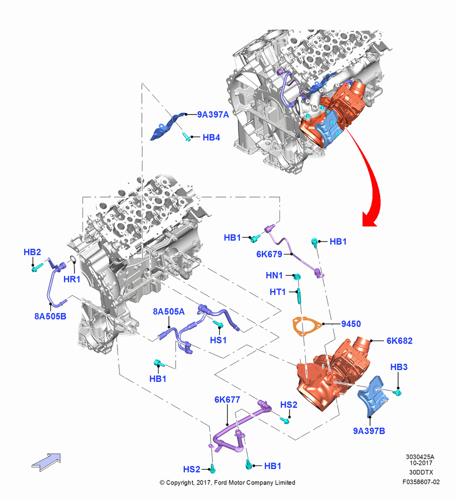 25A - Turbocharger, 3.0L 4V DOHC V6 TC DSL-LION B; 26/FEB/2018