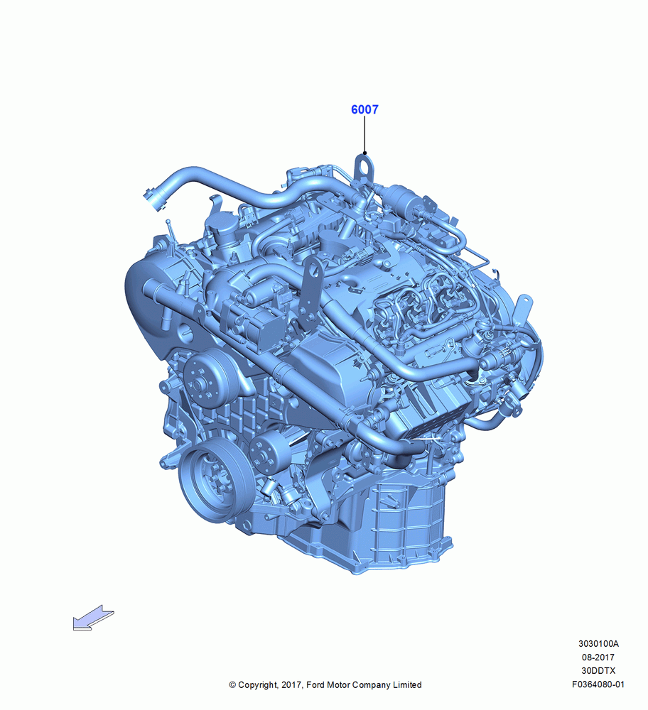 00A - Engine Assy Fully Dressed, 3.0L 4V DOHC V6 TC DSL-LION B; 26/FEB/2018