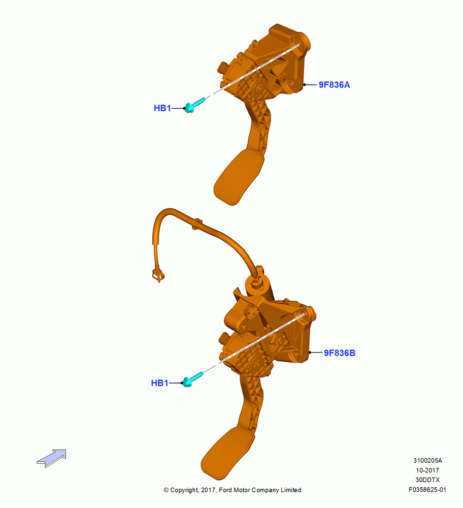05A - Accelerator/Injection Pump Controls, 3.0L 4V DOHC V6 TC DSL-LION B; 26/FEB/2018