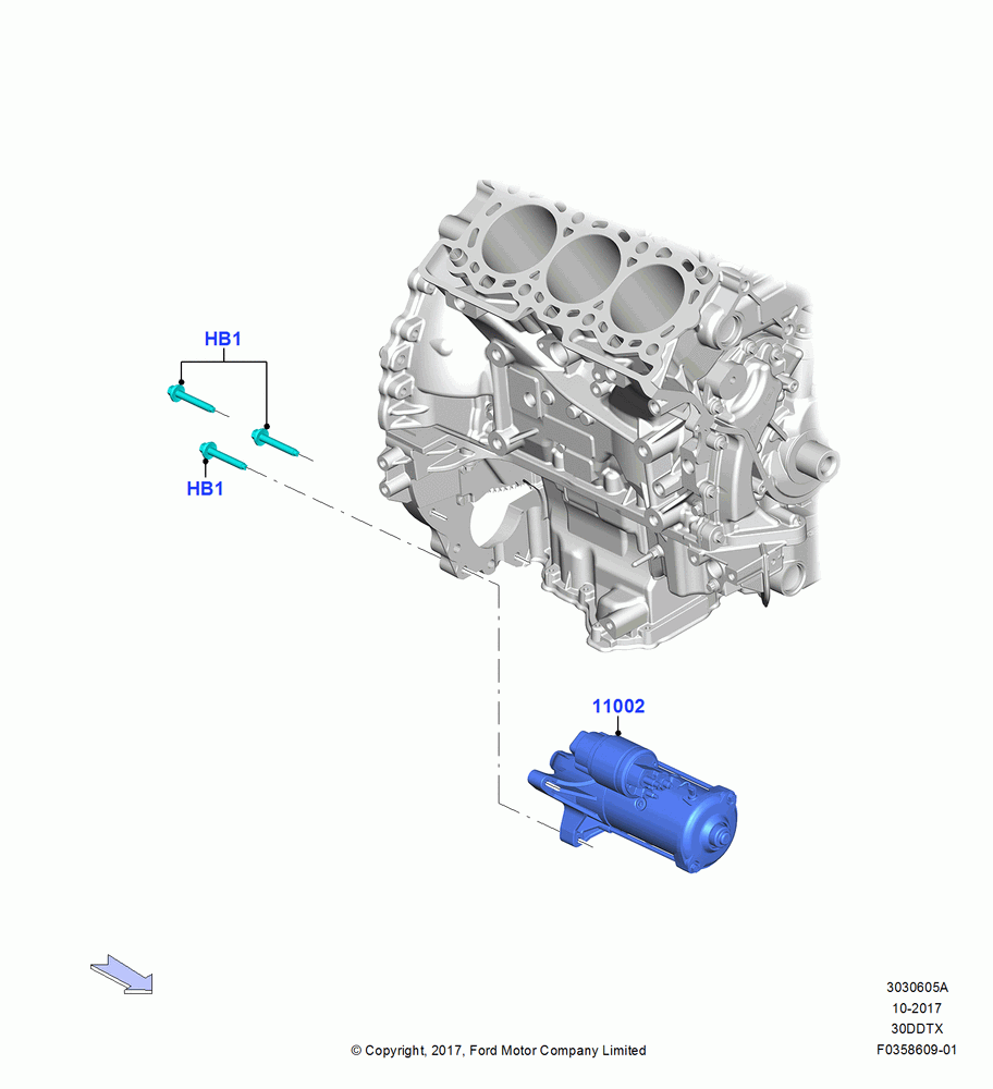 05A - Starter Motor, 3.0L 4V DOHC V6 TC DSL-LION B; 26/FEB/2018