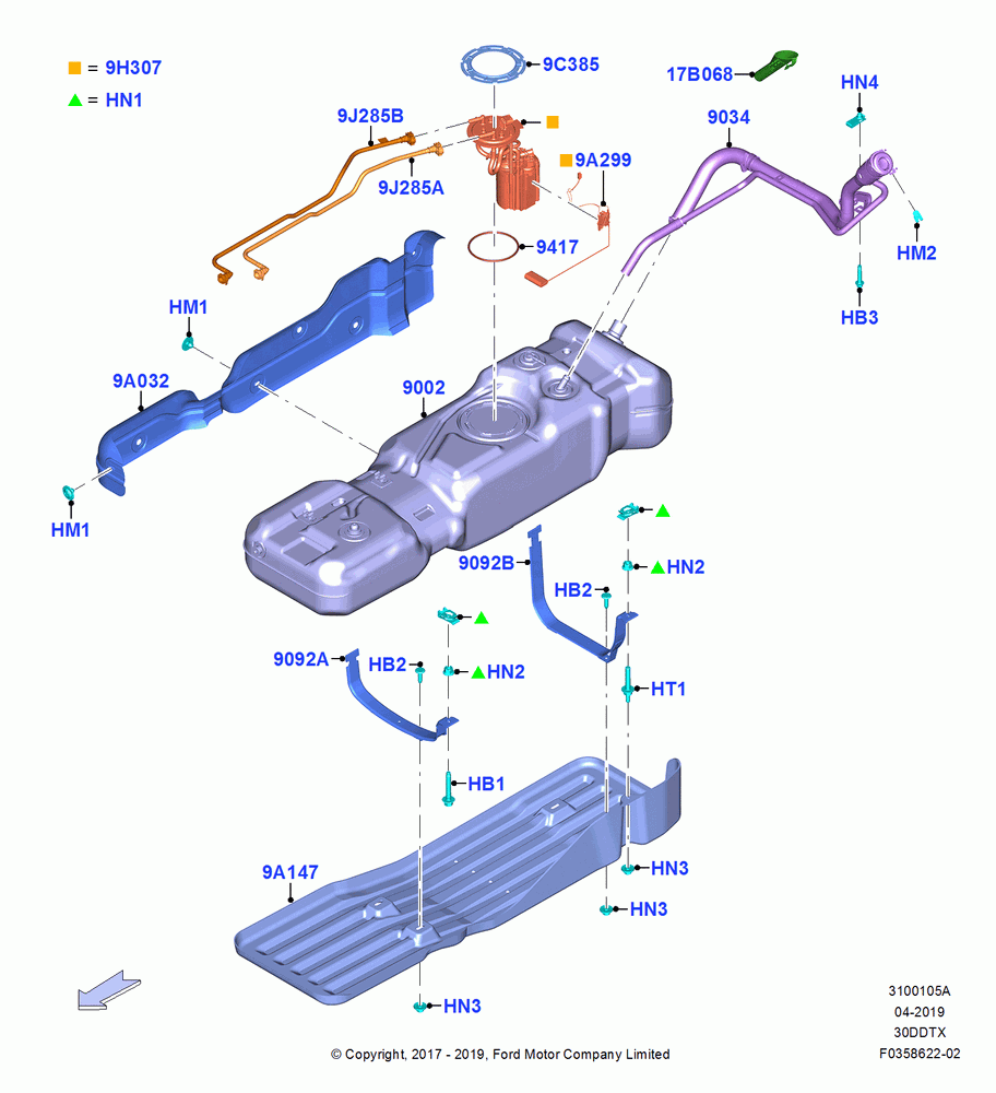 05A - Fuel Tank, 3.0L 4V DOHC V6 TC DSL-LION B; 26/FEB/2018