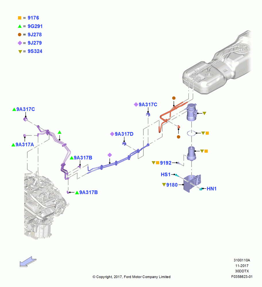 10A - Fuel Lines, 3.0L 4V DOHC V6 TC DSL-LION B; 26/FEB/2018