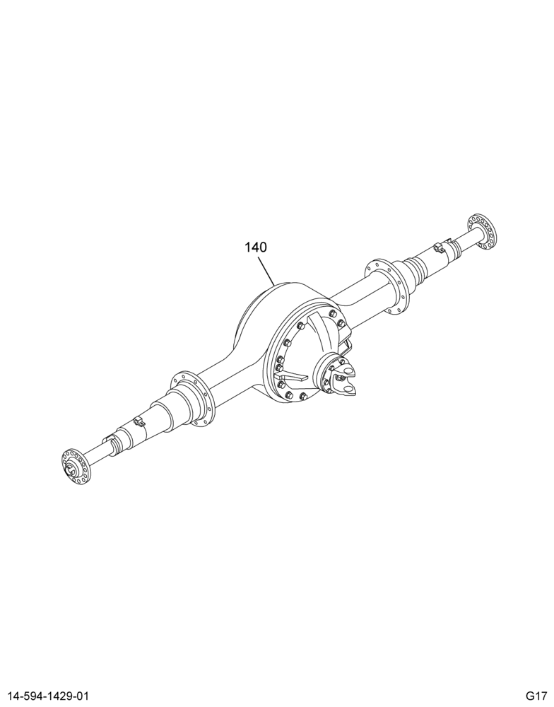 AXLE ASM,RR; 14AGA,14AGM,W/VARI-RATE SUSP,W/NO-SPIN,P/BRK