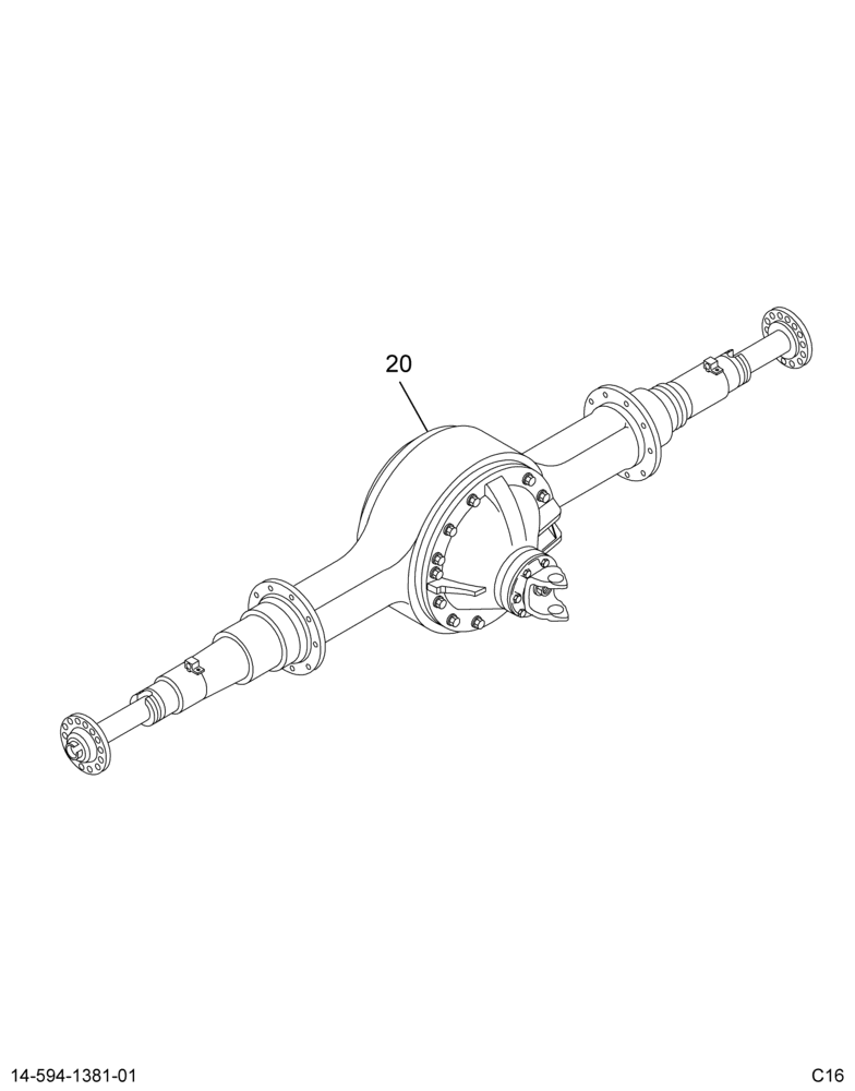 AXLE ASM,RR; 14AGG,W/VARI-RATE SUSP & AIR BRK