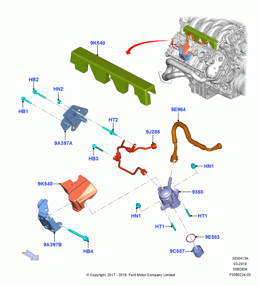 13A - Fuel Injection Pump-Engine Mounted, 5.0L V8 32V DOHC EFI Modular, MOD 5.0L-4V DOHC SEFI NA; 02/OCT/2017