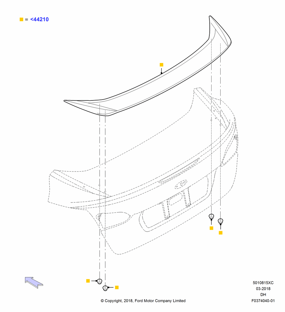 15XC - Spoiler and Related Parts, 4 Door Sedan, Accessory; 08/DEC/2014-04/MAY/2018