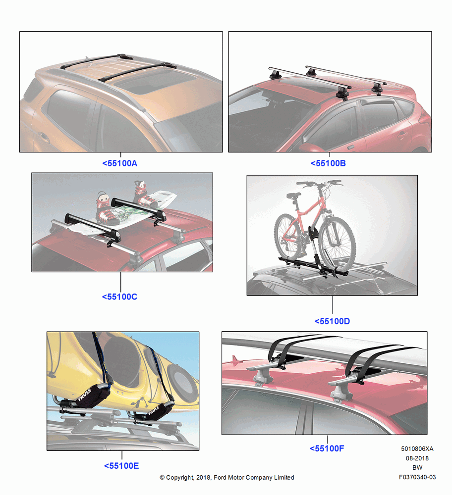 06XA - Accessory Roof Rack Mounting Kits, Accessory; 11/SEP/2017