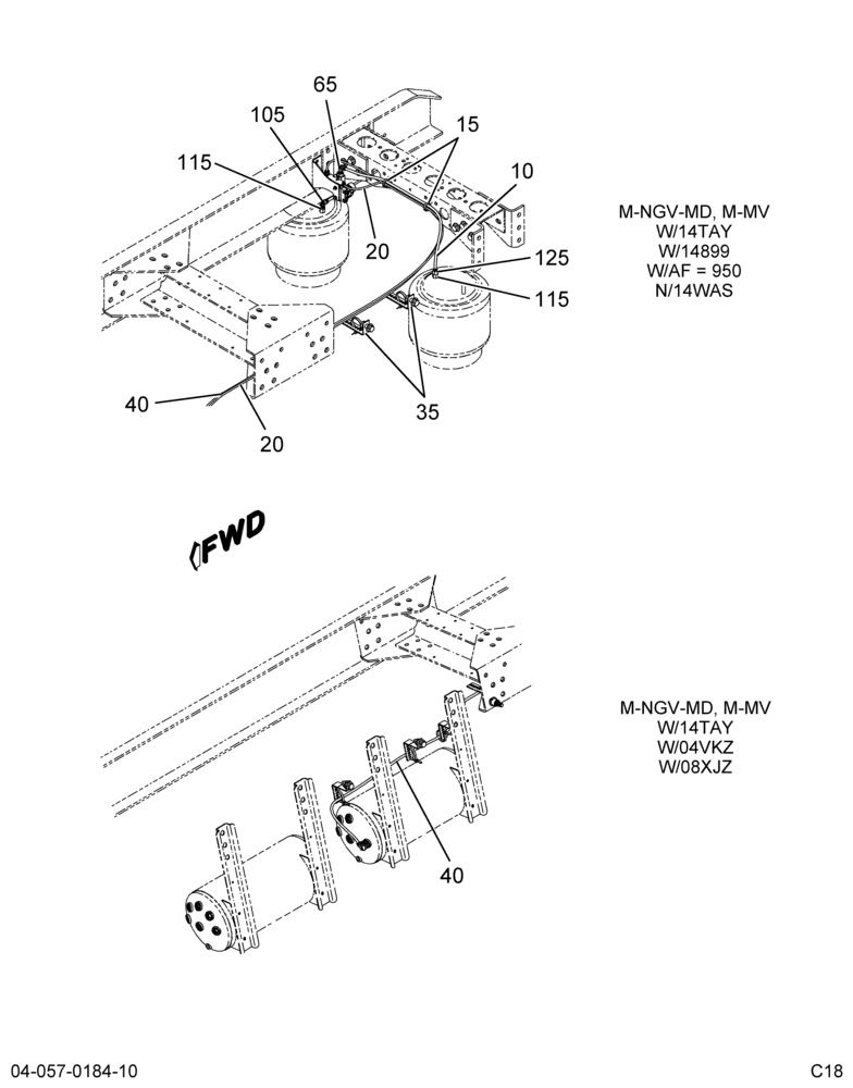 RR SUSP AIR TUBING INSTL; 4X2, HENDRICKSON AIR 10/10