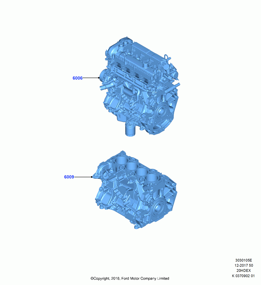 05E - Service Engine and Short Block, (+)"CDN/PR/USA", 2.0L Duratec DI TIVCT (154PS); 28/MAY/2018