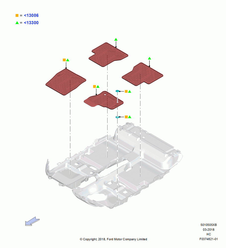 05XB - Floor Trim, Accessory; 04/JUL/2016-28/MAY/2018