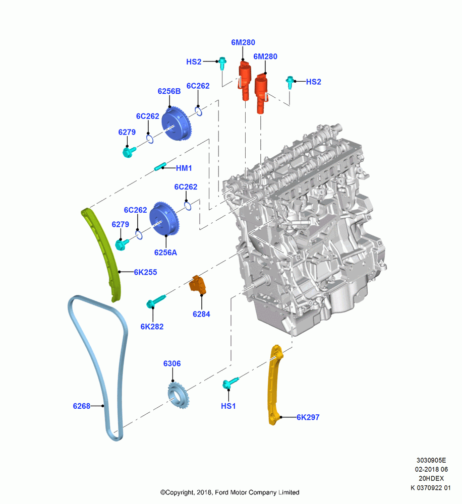 05E - Timing Gear, (+)"CDN/PR/USA", 2.0L Duratec DI TIVCT (154PS); 28/MAY/2018
