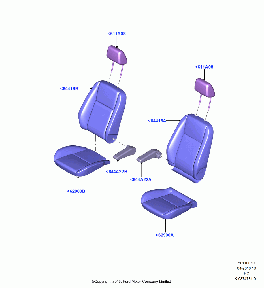 05C - Front Seat Covers, With Low Back Front Seats, With Single Seat - Driver Only; 28/MAY/2018