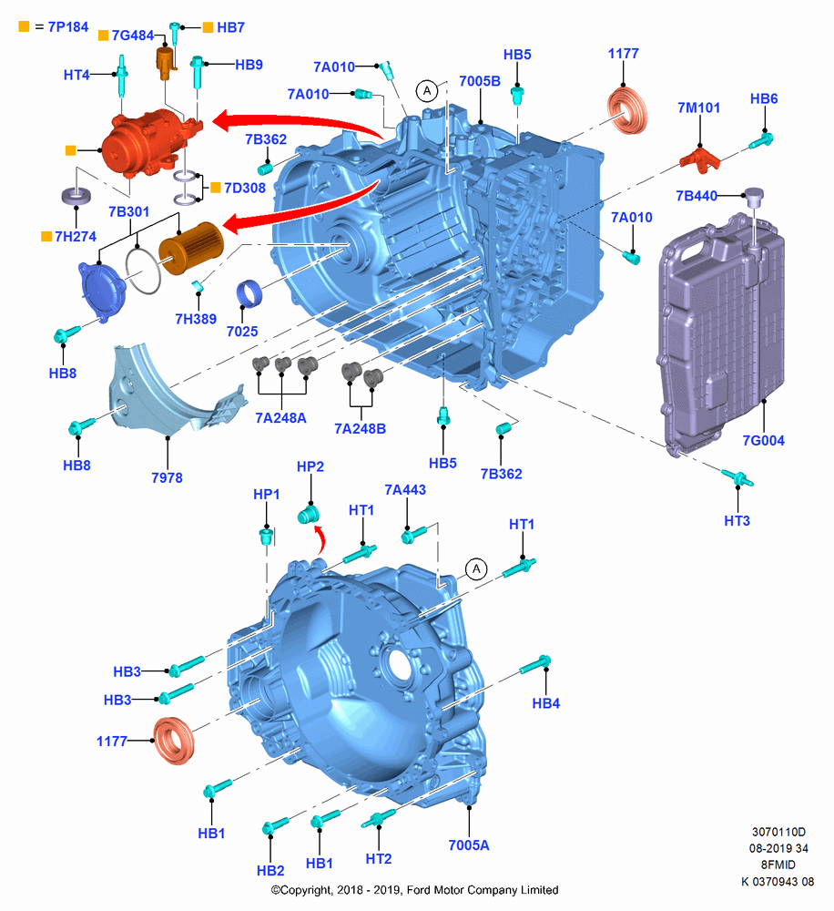10D - Transmission External Components, (+)"CDN/PR/USA", 2.0L Duratec DI TIVCT (154PS), 8 Speed Auto Trans 8F35; 28/MAY/2018