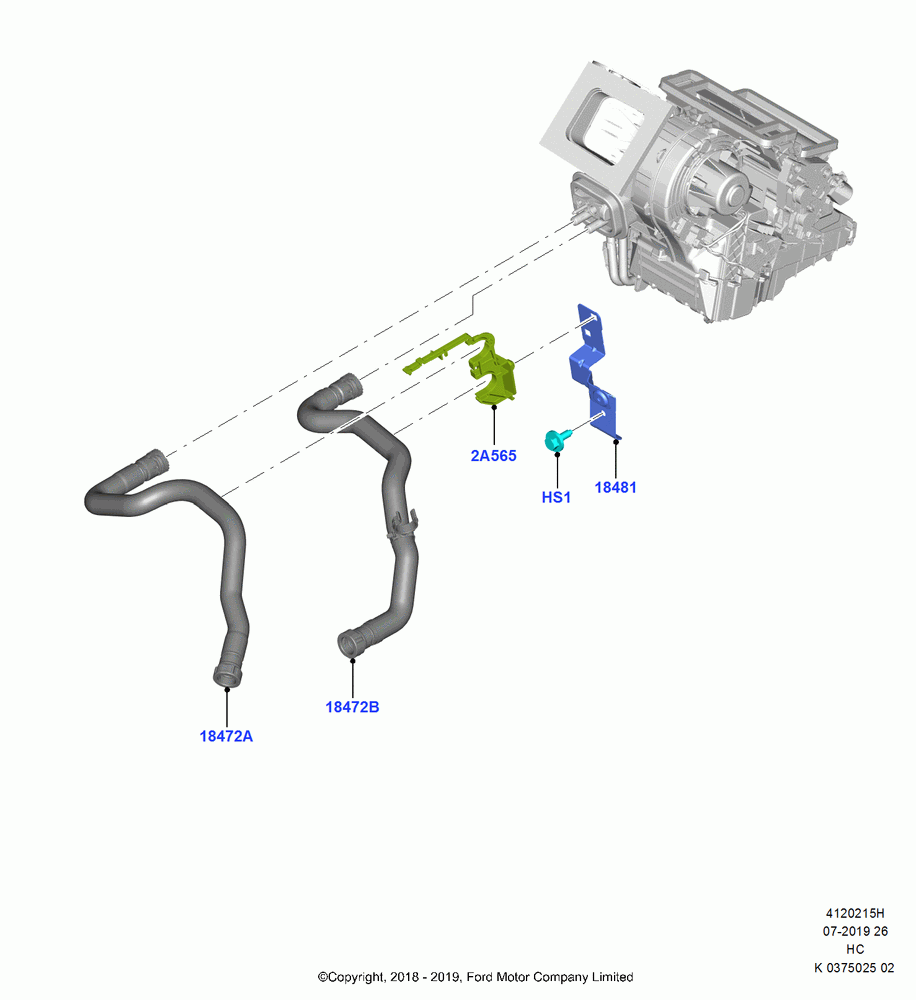 15H - Heater Hoses, 2.0L Duratec DI TIVCT (154PS); 28/MAY/2018