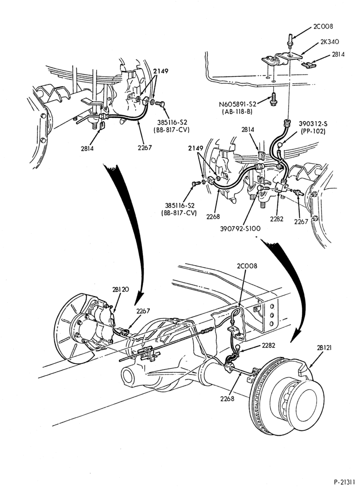 20 - BRAKES-Brake system - without anti-lock - Page B-F53(Stripped Chassis)