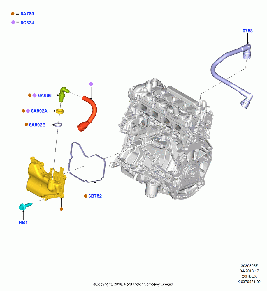 05F - Emission Control - Crankcase, (+)"CDN/PR/USA", 2.0L Duratec DI TIVCT (154PS); 28/MAY/2018